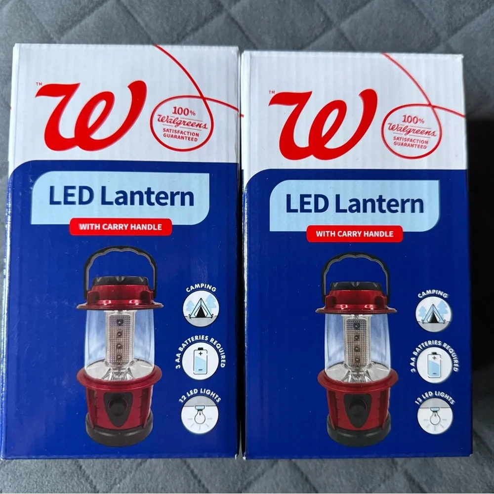 LED Camping Lantern Red with carry handle 🆕 1 count - Picture 3 of 4